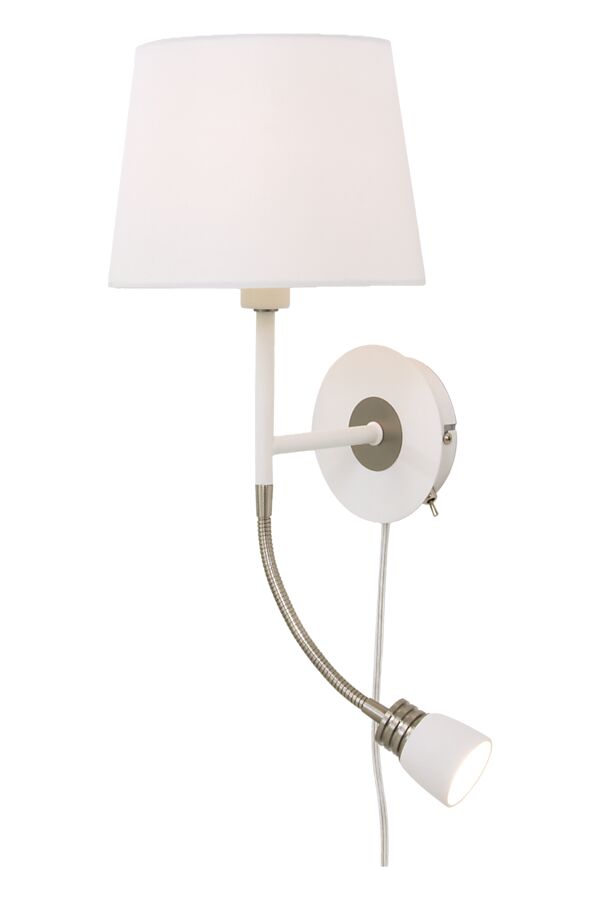 EKETORP vägglampa, vit/stål - Aneta Lighting