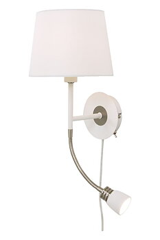 EKETORP vägglampa, vit/stål - Aneta Lighting