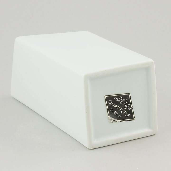 Lisa Larson (Quartette 1980s) White Architectonic Vase 19 cm
