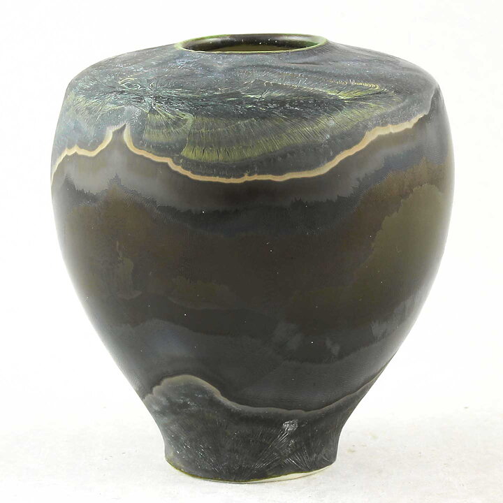 Isak Isaksson (2019) Unique Vase with Black Crystalline Glaze 7 cm