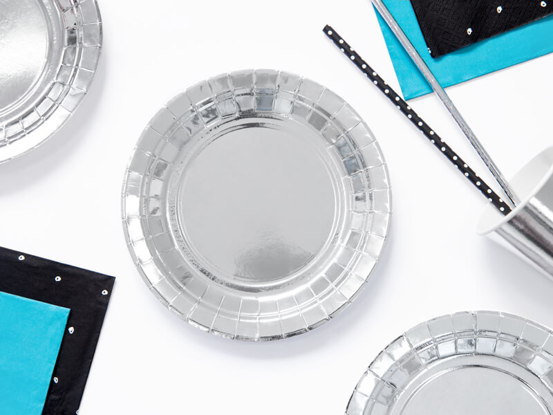 Papperstallrikar | 6-pack | 18 cm | Silver -1