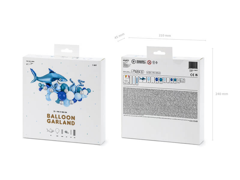 Ballonggirlang | Haj | Blå, silver och vit - 2