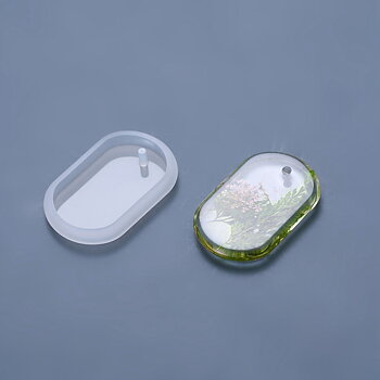 Resin / Gjutform  i silikon -  Oval rektangulär Hänge