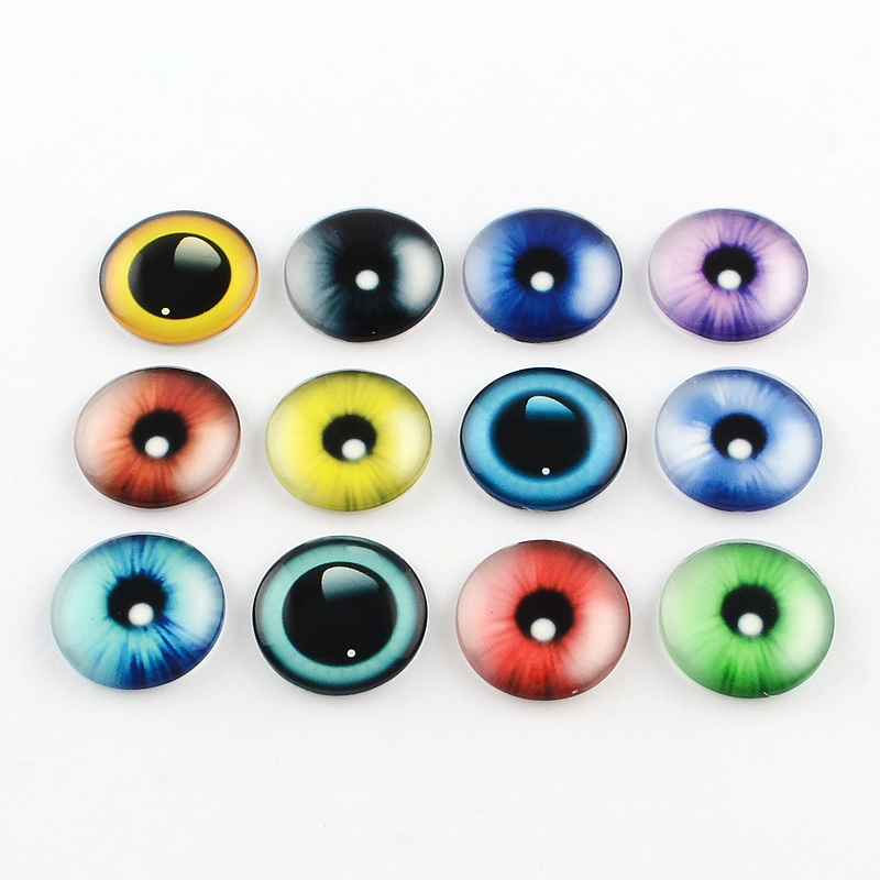 Cabochon in glass Eye round 12mm