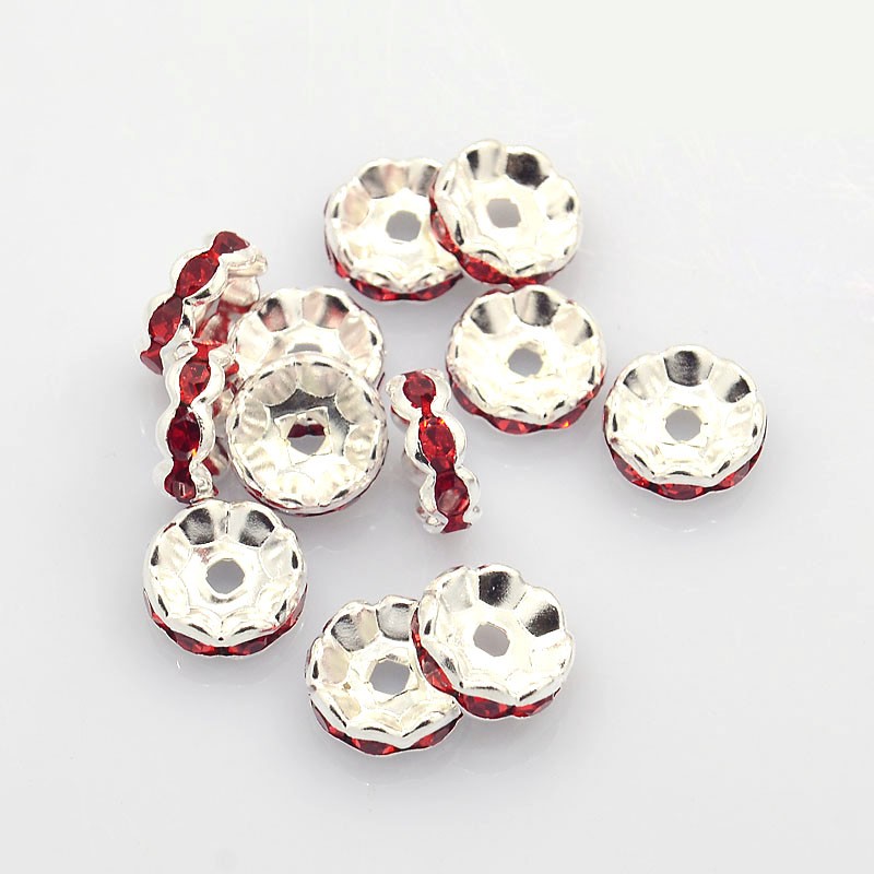 Strass rondelle Wave 10mm, Red