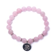 Mala/Bracelet Rose Quartz Elastic With Ohm