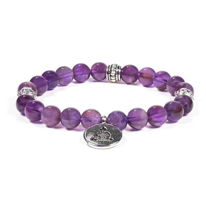 Mala/Armband Ametist Med Buddha