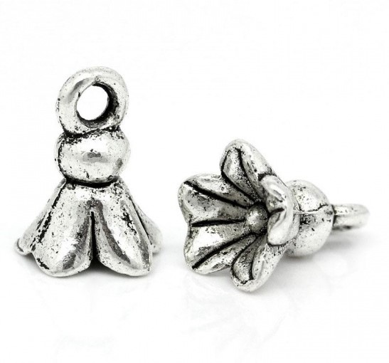 Berlock - Blomma klocka AntikSilver
