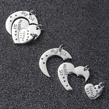 Charm,  Moon & heart  "Little Sis", "Middle sis" & "Big sis"
