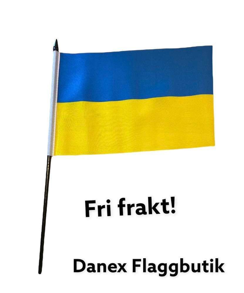 Handflagga Ukraina 10x15 cm 