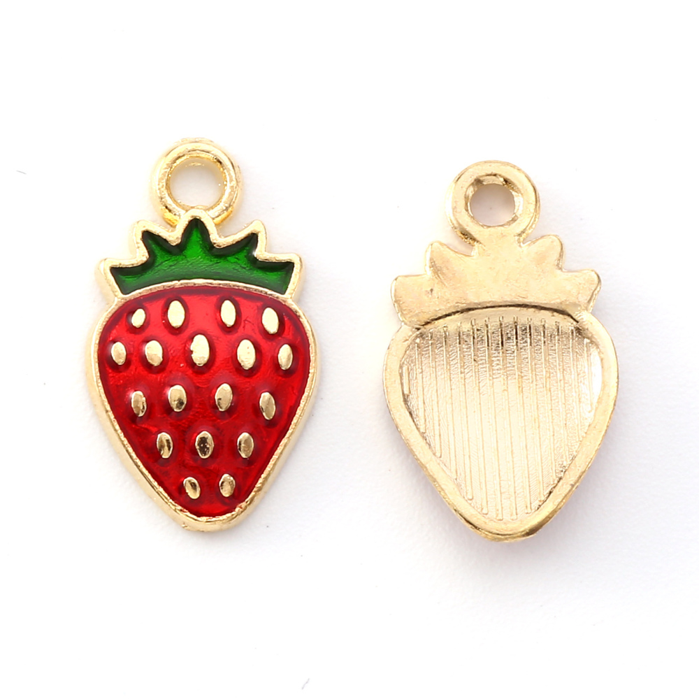 Charm  enameld strawberry