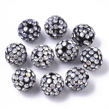 Polymer clay bead 10mm, Silver