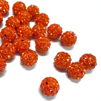 Polymer clay bead 10mm,  Orange