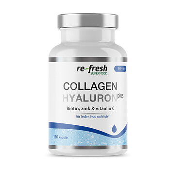 Collagen Hyaluron Plus från Re-fresh Superfood i burk om 120 kapslar