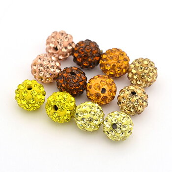 Polymer clay bead 10mm,  Brown mix