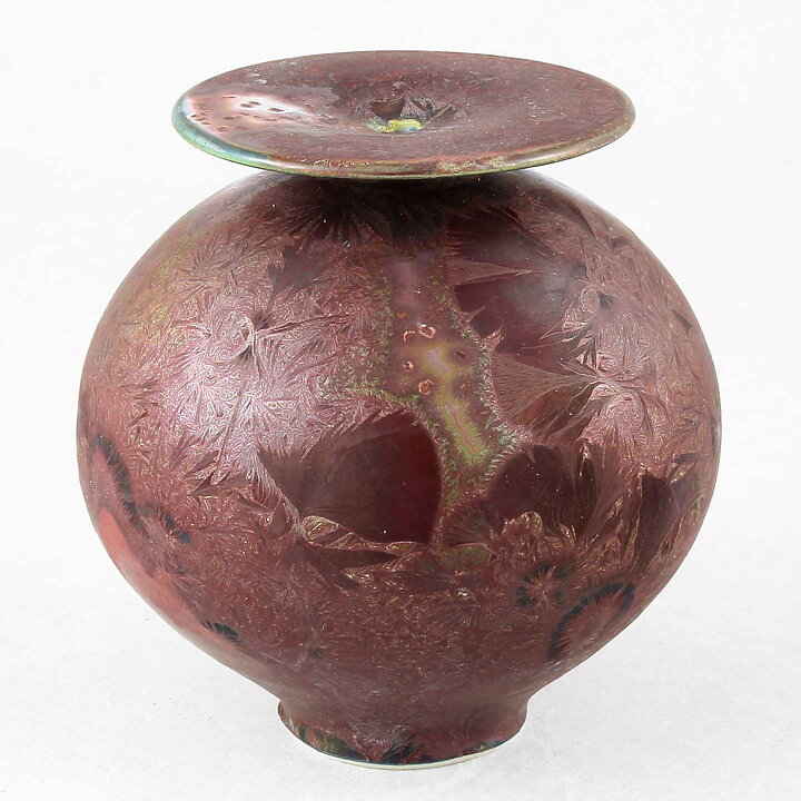 Isak Isaksson (2019) Unique Vase with Red Crystalline Glaze 10 cm