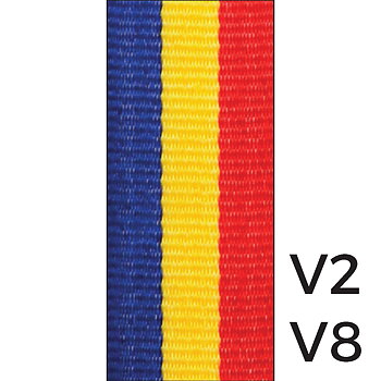 Medaljband Långt 800x22 mm - Blå/Gul/Röd