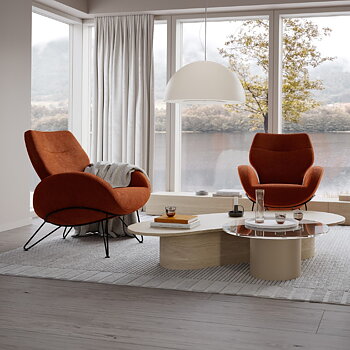 Paz Lounge Armchair (Fabric/leather several choices) - Brunstad