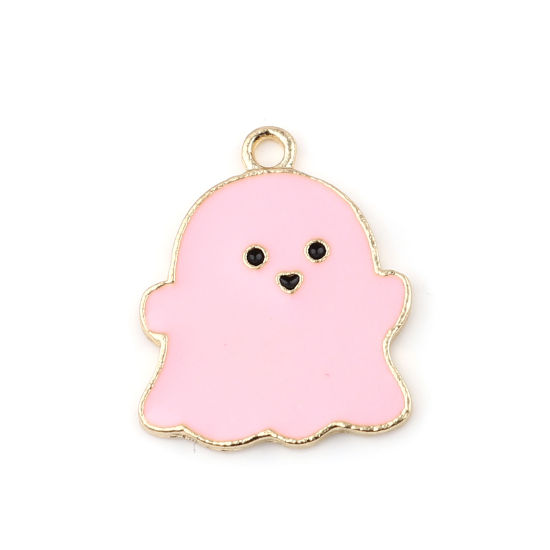 Charm - enameld Ghost Pink
