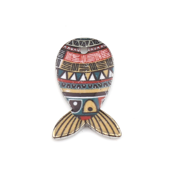 Charm -   Enamel  Fish  Pattern