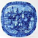 グナー・ニールンド  クリスマスプレート ブルー 陶板   Wall Plaque  1989年 19,5cm