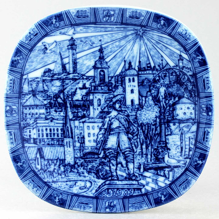 グナー・ニールンド  クリスマスプレート ブルー 陶板   Wall Plaque  1989年 19,5cm