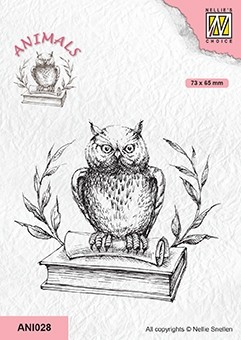 Clear Stamps animals "Owl on book"