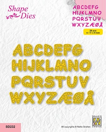 Shape Dies "stitched alphabet"