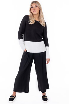 ADA SWEATER - BLACK/CREME