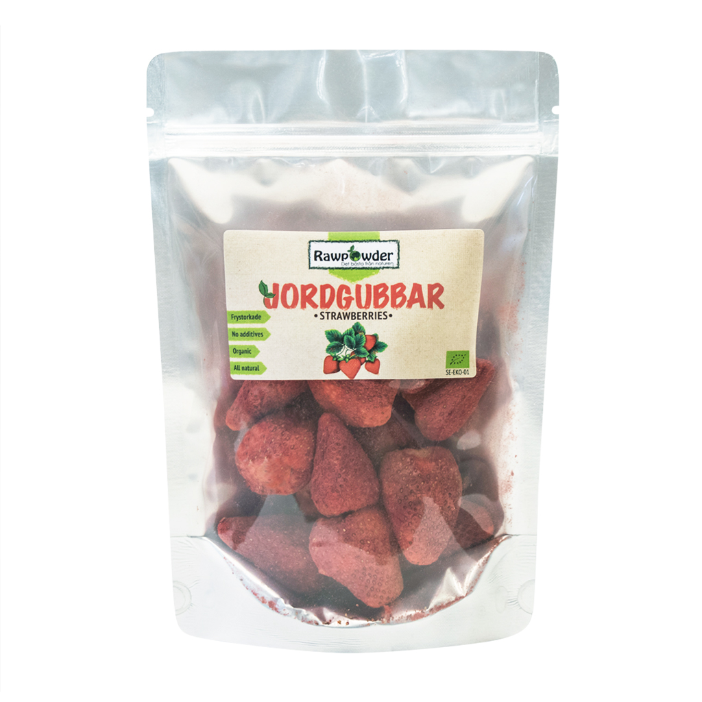  [Rawpowder] Jordgubbar hela frystorkade 50g Rawpowder