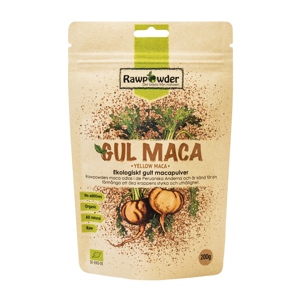 Maca gul pulver 200g Rawpowder