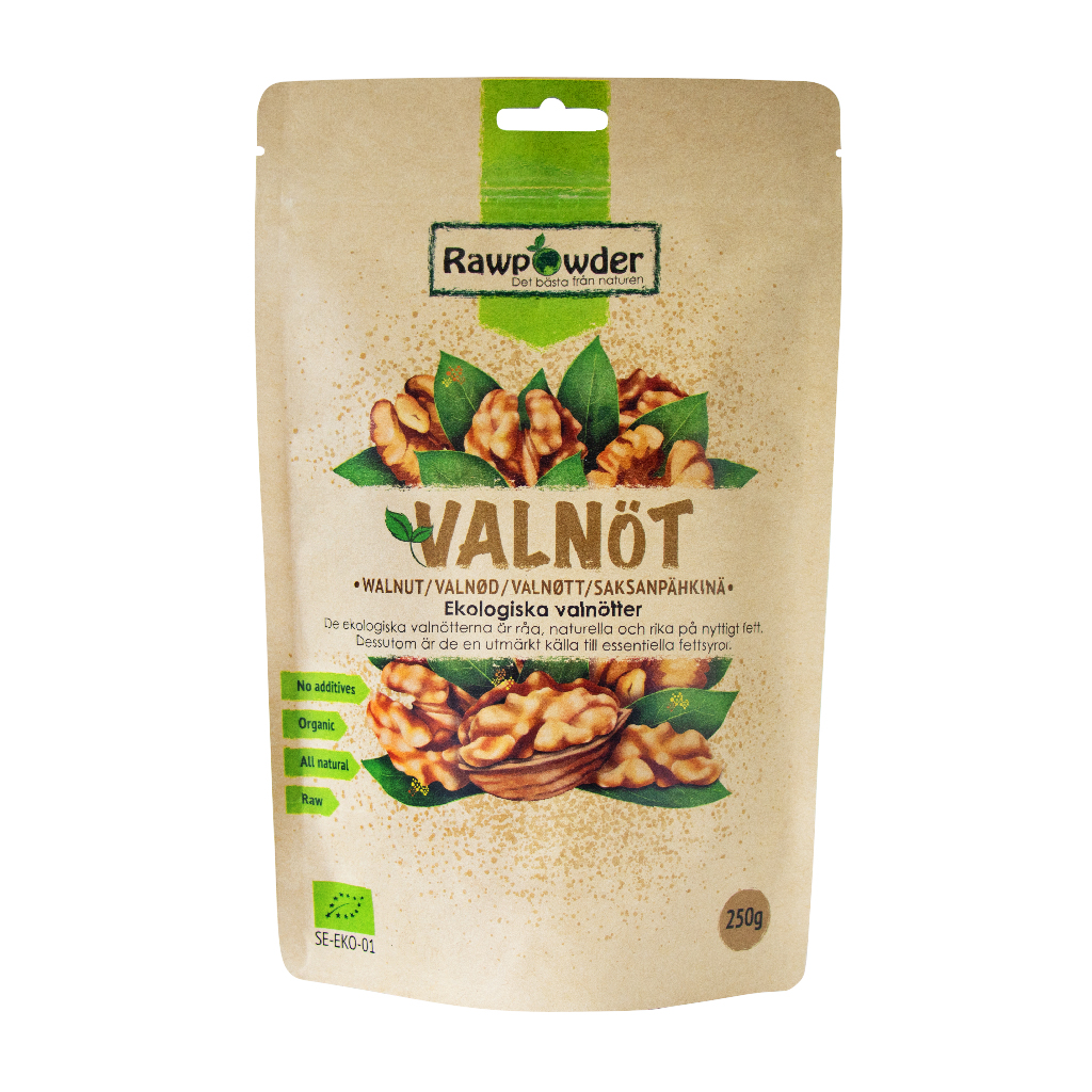  Valnötter Halvor 250g Rawpowder