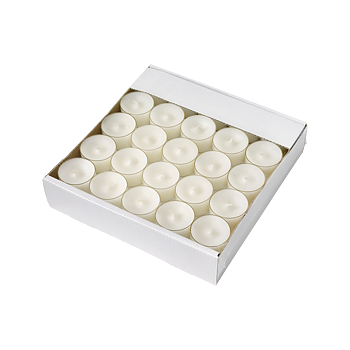 Värmeljus Vita i plastkopp 50 pack 6H