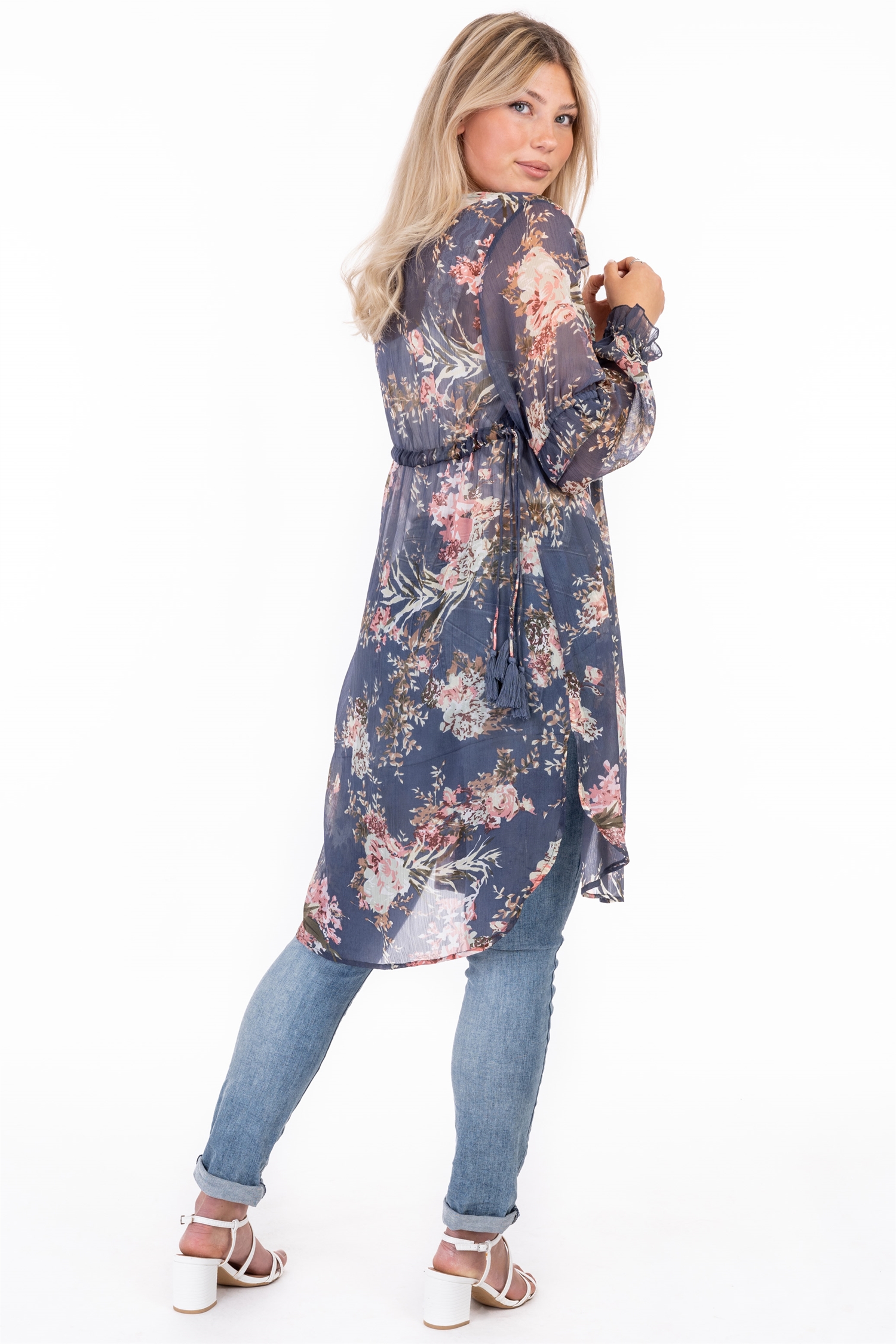 WILMA SHIRT DRESS - DOVE BLUE/ROSE/CREME - 2