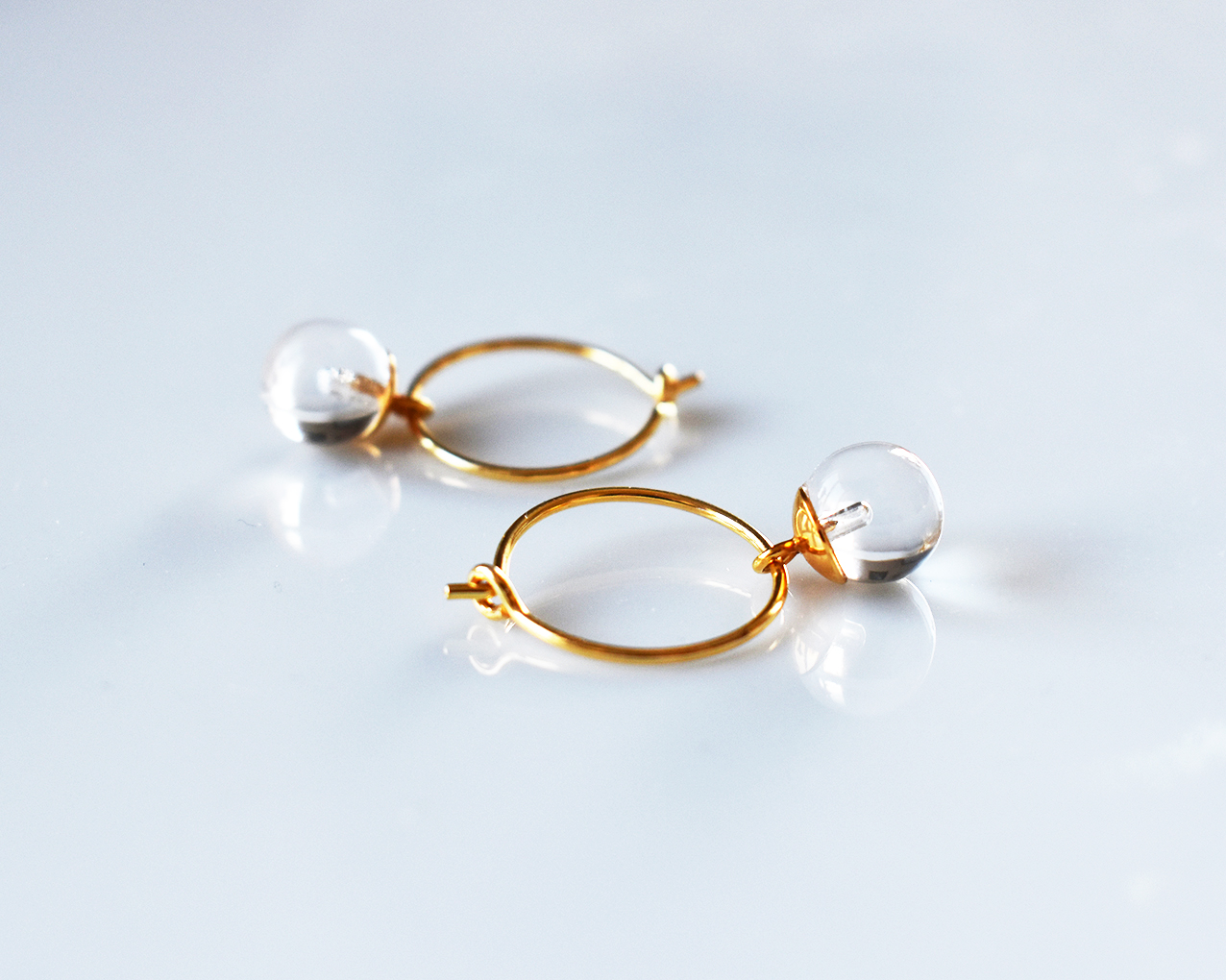 SVALÖ DROP - earrings in gold plated silver 15mm - 3