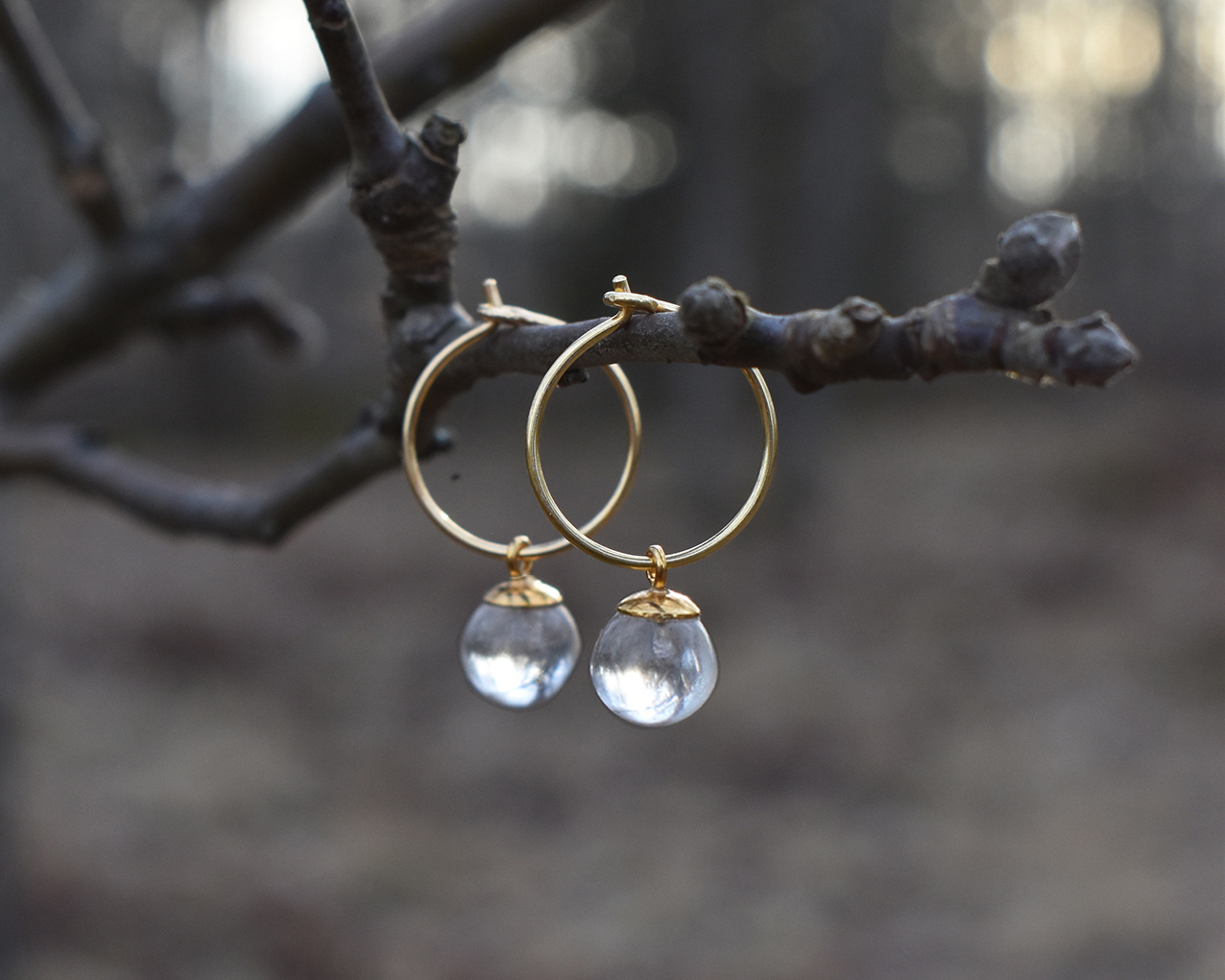 SVALÖ DROP - earrings in gold plated silver 15mm - 2