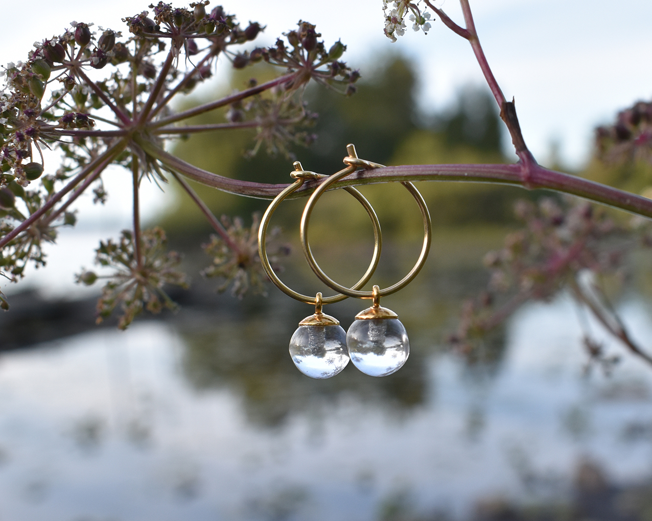 SVALÖ DROP - earrings in gold plated silver 15mm