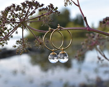SVALÖ DROP - earrings in gold plated silver 15mm
