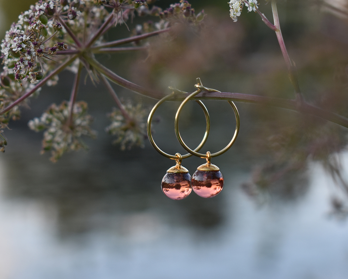 SVALÖ DUSTY PINK - pink earrings gold plated 15 mm