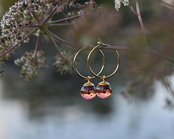 SVALÖ DUSTY PINK - pink earrings gold plated 15 mm