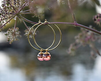 SVALÖ GAMMELROSA - rosa örhängen guldpläterade 25 mm