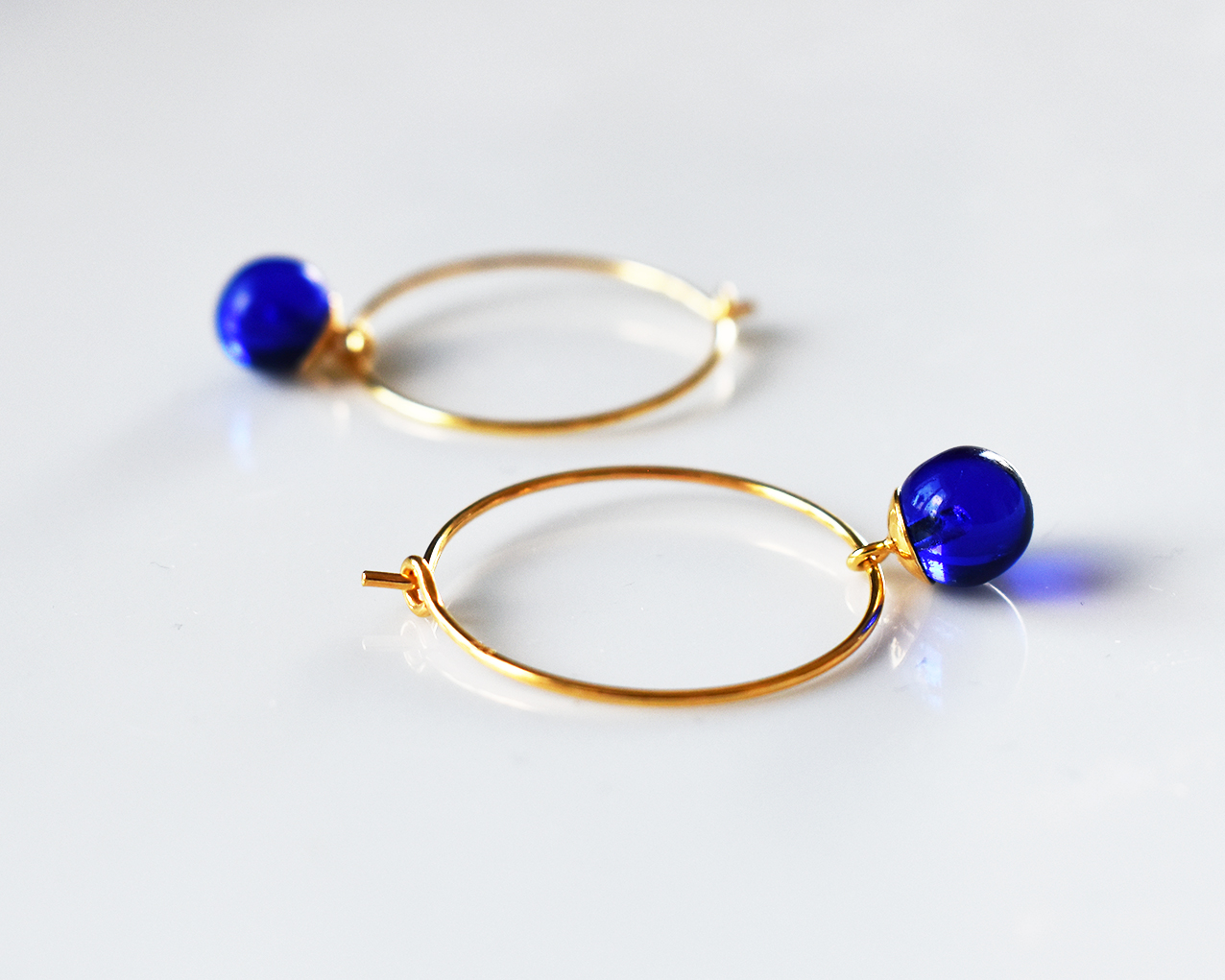 SVALÖ MIDNIGHT - blue earrings gold plated 25 mm - 3