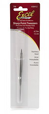 Excel 30412 Sharp Point Tweezers - Stainless & 12cm long