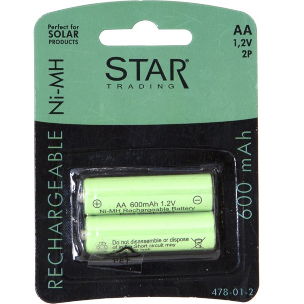 Batteri AA  1,2V 600MAH NI-MH 2pack