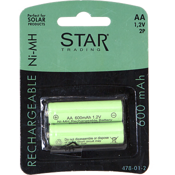 Batteri AA  1,2V 600MAH NI-MH 2pack