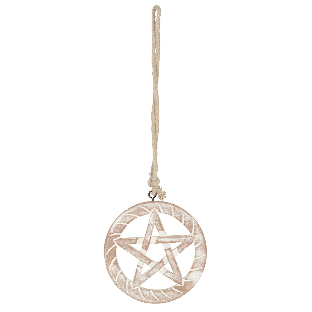 Vit betsad Pentagram i Trä