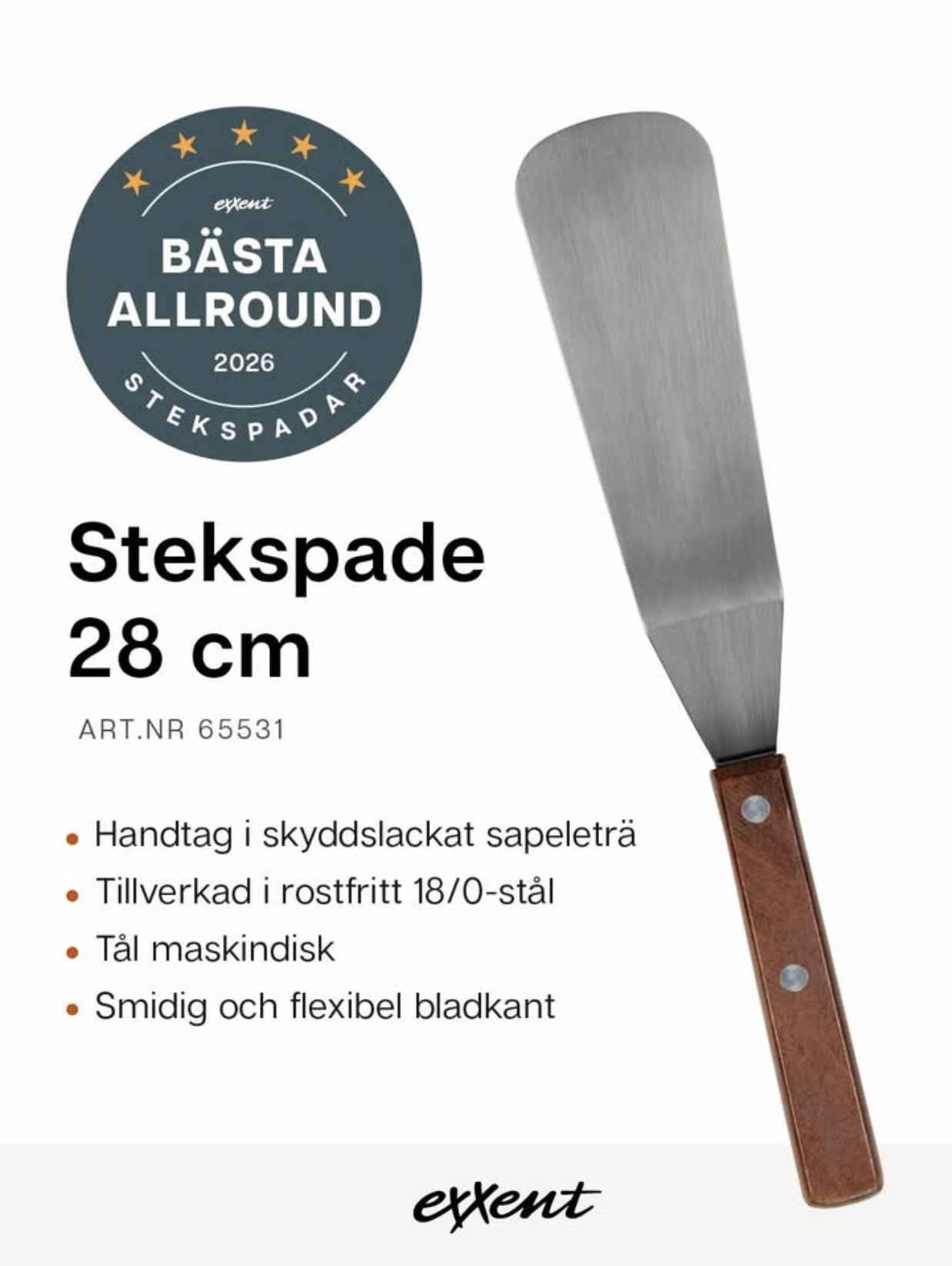 Exxent Stekspade 28 Cm Trähandtag - 2