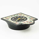 Britt-Louise Sundell (1965) Quadratic Clock with Flower Decor 23 cm