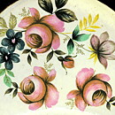 Britt-Louise Sundell (1965) Quadratic Clock with Flower Decor 23 cm