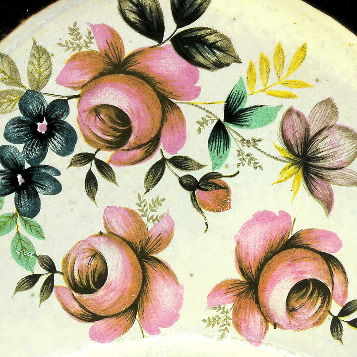 Britt-Louise Sundell (1965) Quadratic Clock with Flower Decor 23 cm